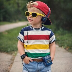 Vintage 80s-90s Kids Stripe Shirt (medium) Lord and Taylor